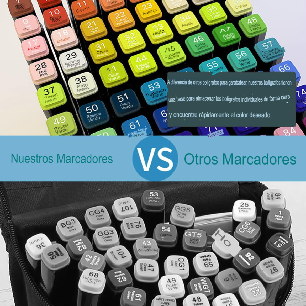 Set de plumones 48 Colores con bolso de tela - Imagen 11