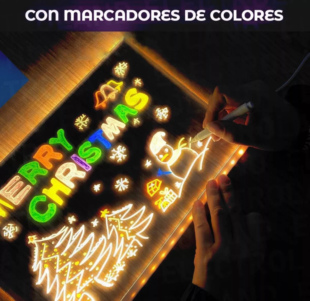 Pizarra Lámpara LED Acrílica con 7 Colores - Imagen 3