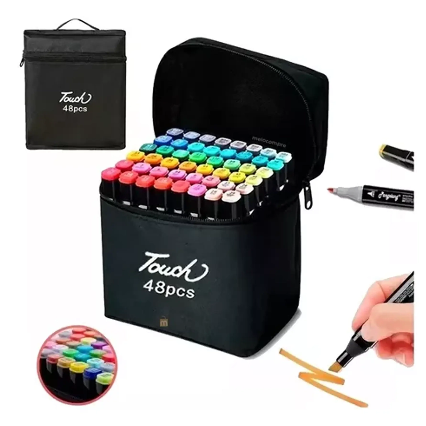 Set de plumones 48 Colores con bolso de tela - Imagen 4