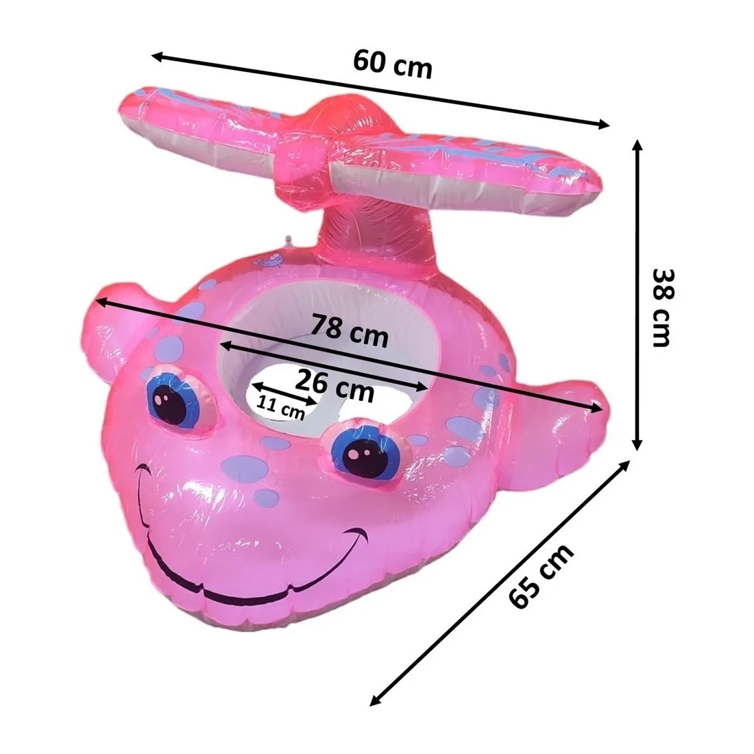 Flotador inflable de ballena con techo - Imagen 8