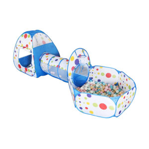 Carpa con túnel y piscina de pelotas plegable