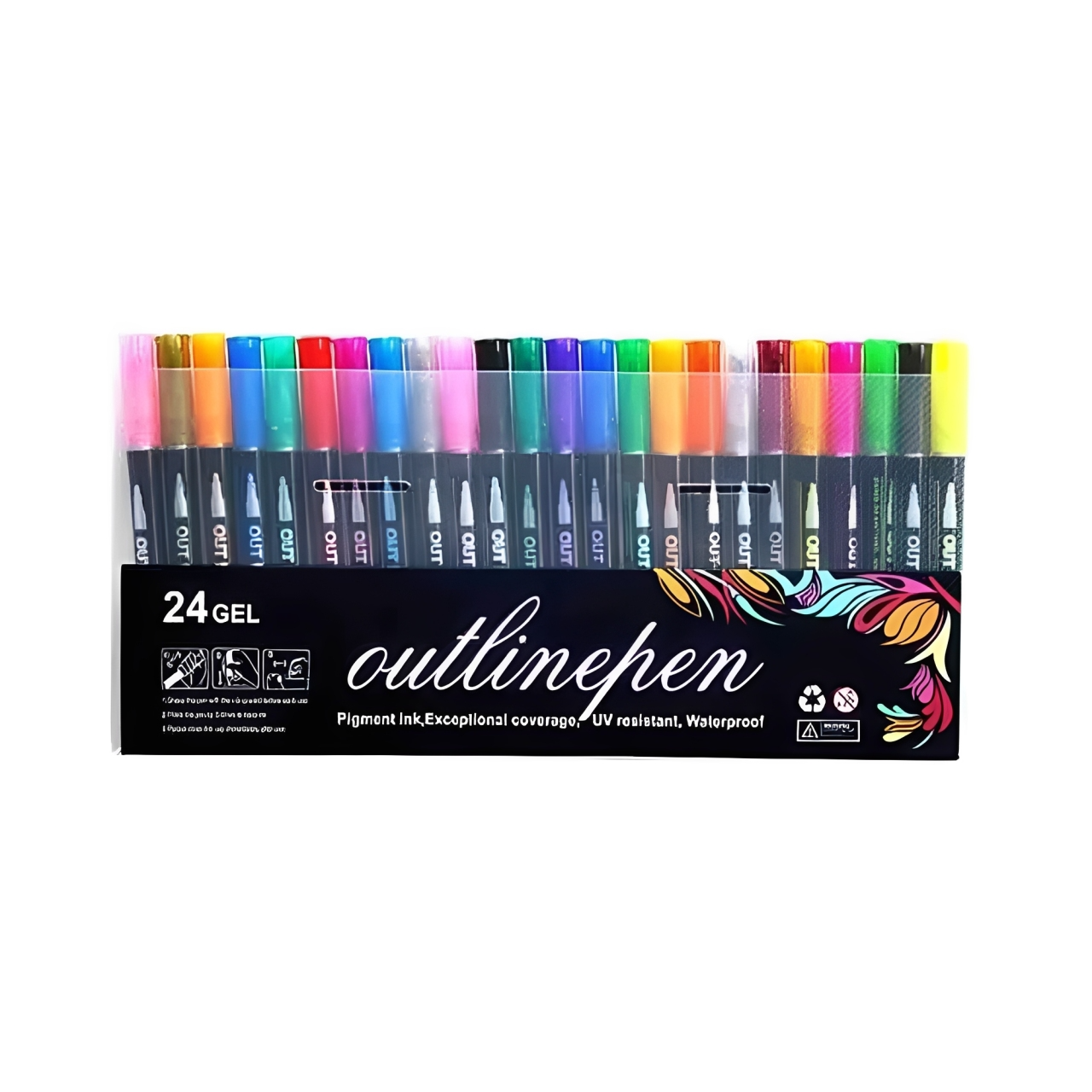 Set de marcadores con contorno de 24 colores