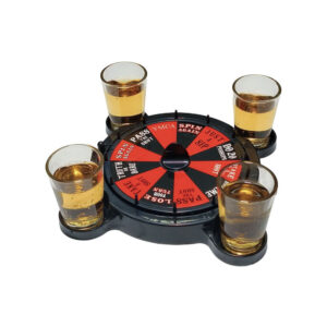 Juego de ruleta para beber con 4 vasos de chupi