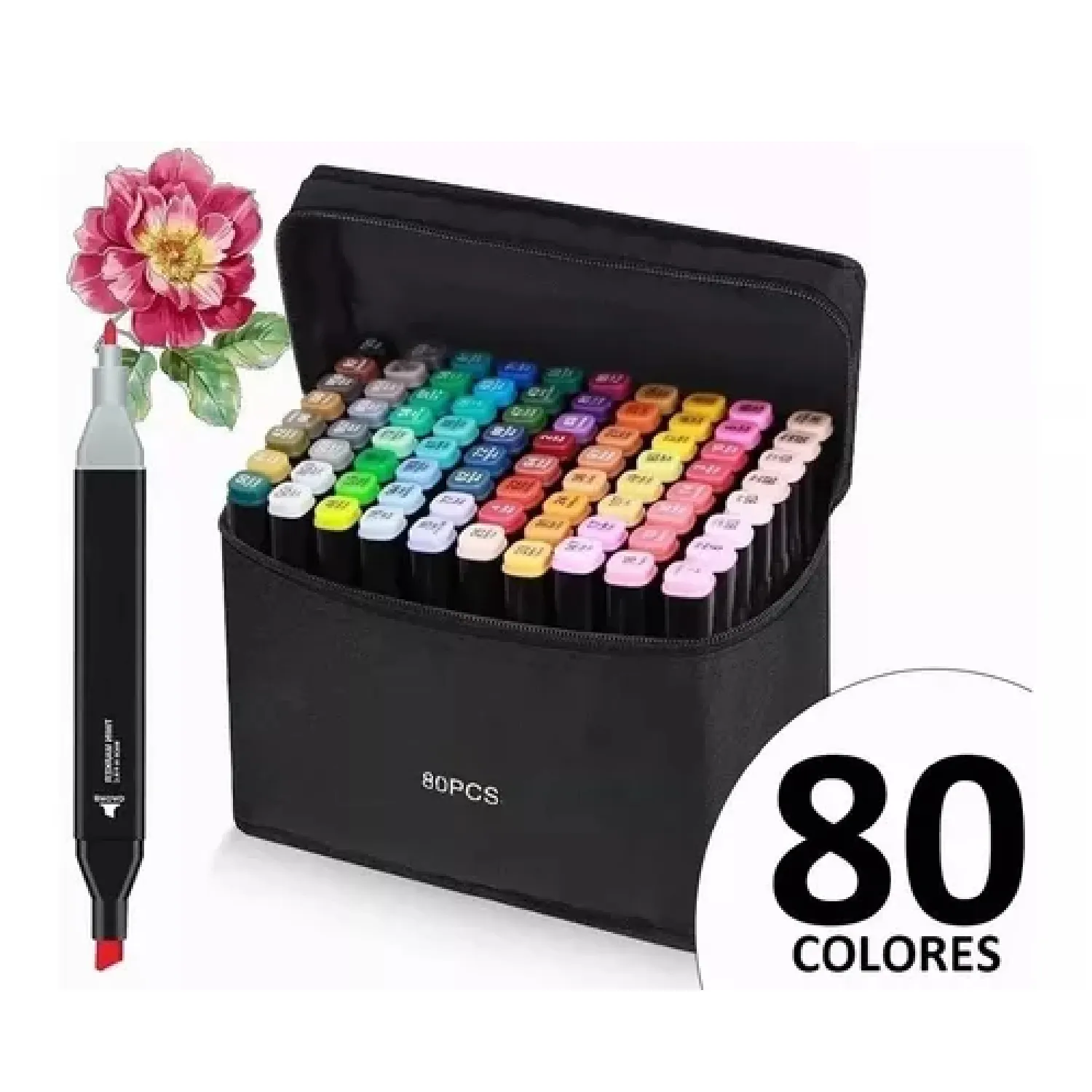 Set de plumones 80 Colores con bolso de tela - Imagen 4