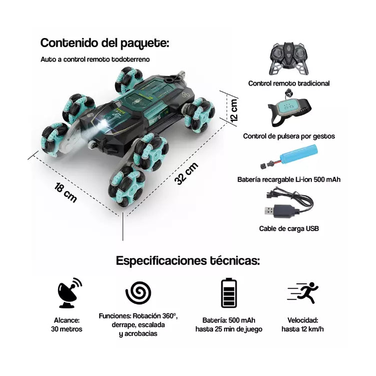 Auto a control remoto escalador 6x6 con pulsera - Imagen 19