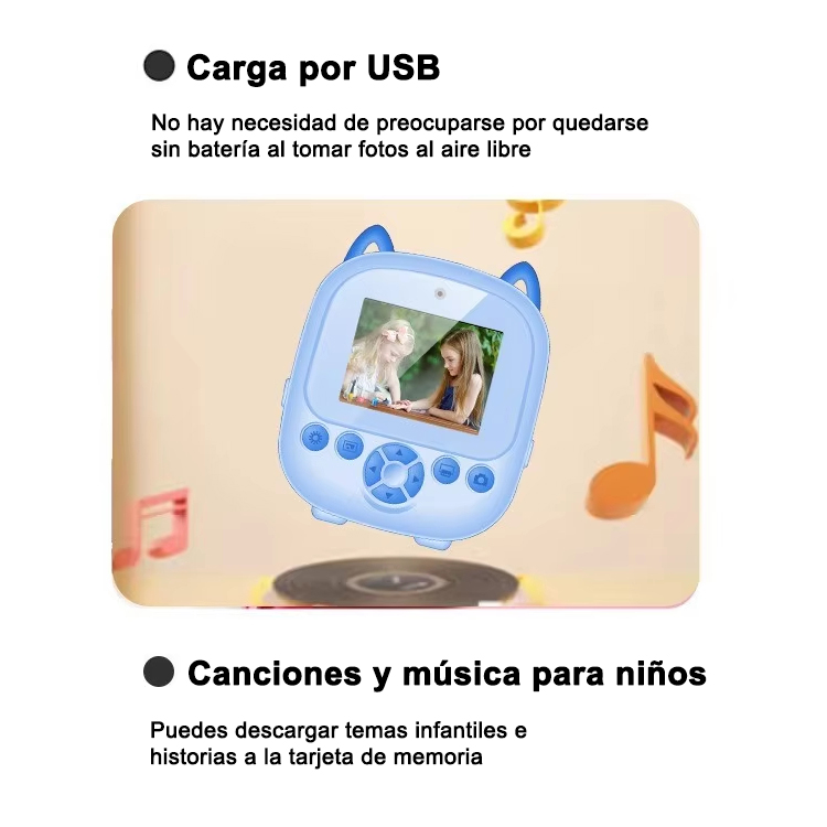 Cámara digital con impresora diseño de gatito - Imagen 32