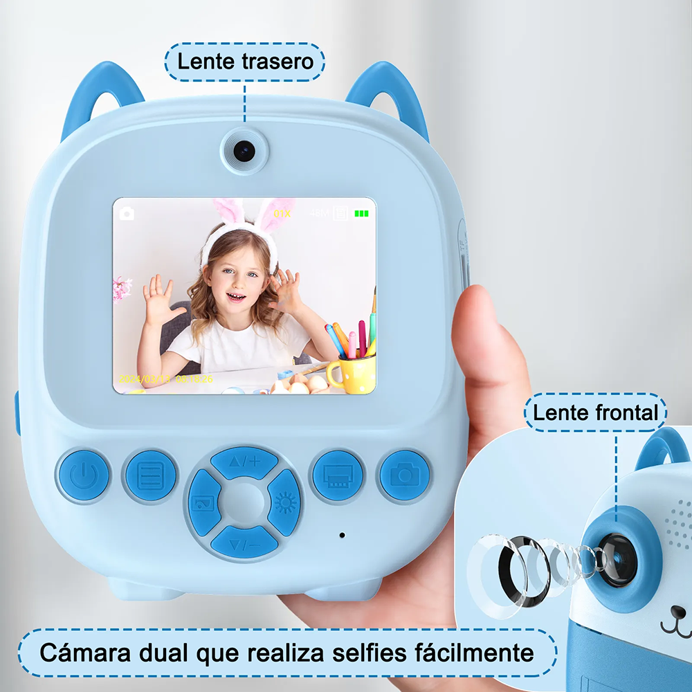 Cámara digital con impresora diseño de gatito - Imagen 31
