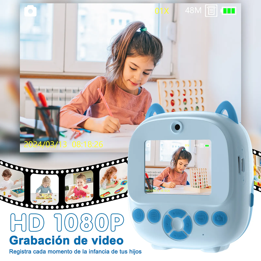 Cámara digital con impresora diseño de gatito - Imagen 33