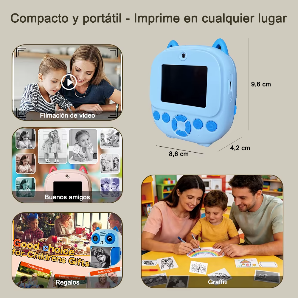 Cámara digital con impresora diseño de gatito - Imagen 40