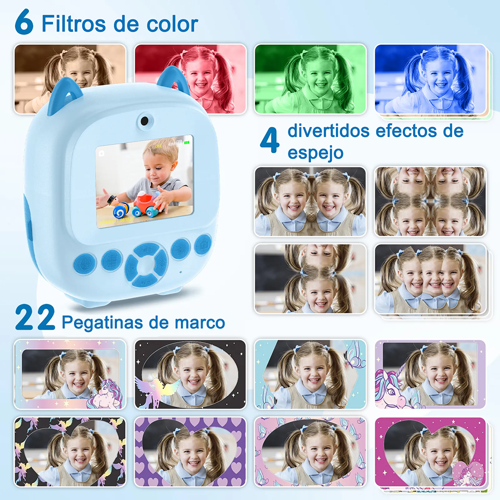Cámara digital con impresora diseño de gatito - Imagen 41