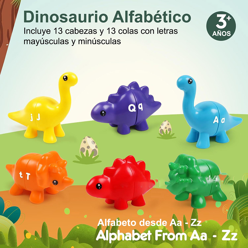 Juego de encaje de dinosaurios varios colores - Imagen 16