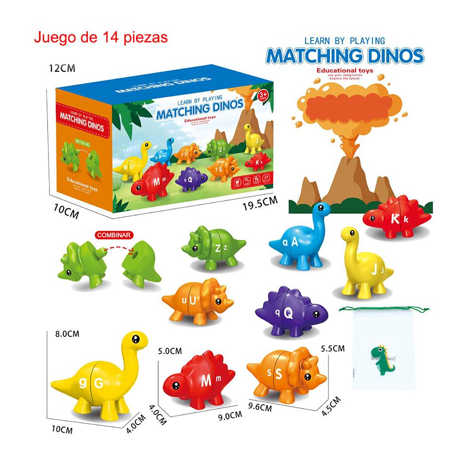 Juego de encaje de dinosaurios varios colores - Imagen 27