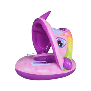 Flotador inflable con techo diseño unicornio