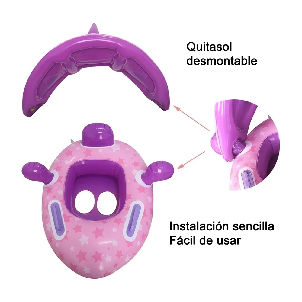 Flotador inflable con techo diseño unicornio - Imagen 15