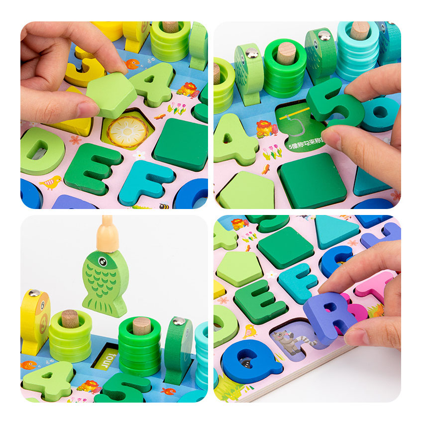 Puzzle de madera Montessori 7 en 1 de 135 piezas - Imagen 24