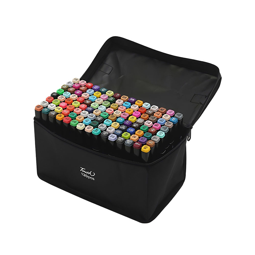 Set de plumones de 120 Colores con bolso de tela