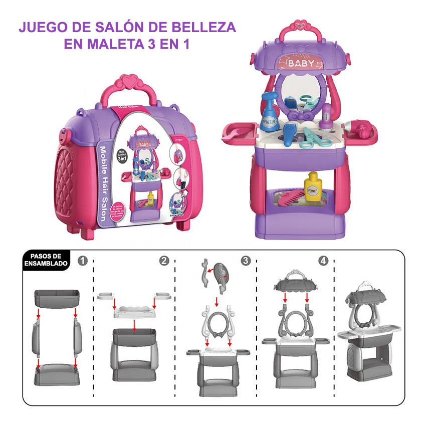 Salon de belleza con tocador y bolso 3 en 1 - Imagen 10