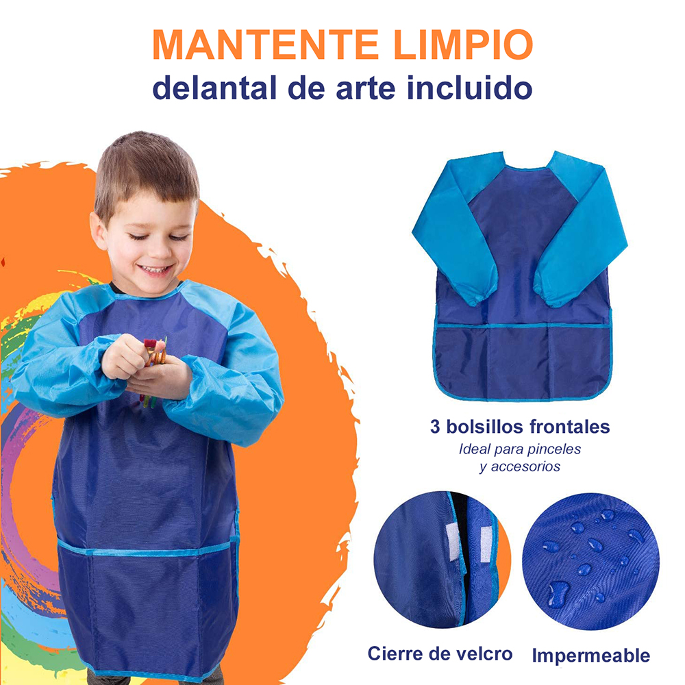 Set de arte de 27 piezas con atril y delantal - Imagen 12