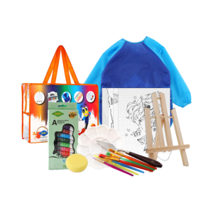 Set de arte de 27 piezas con atril y delantal