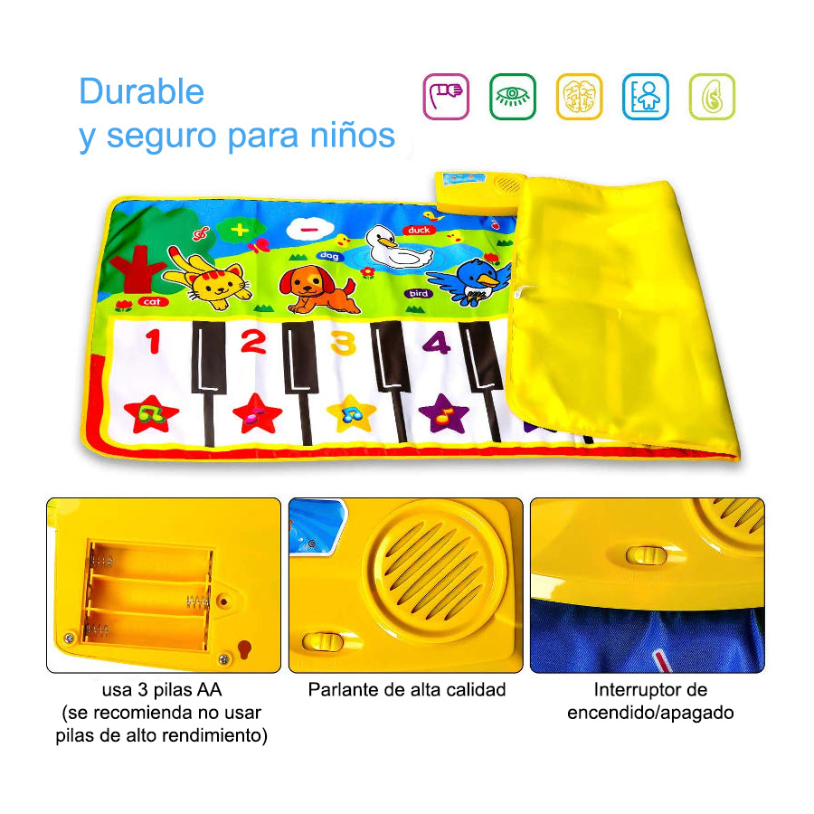 Teclado alfombra con sonidos y música de animales - Imagen 21